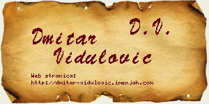 Dmitar Vidulović vizit kartica